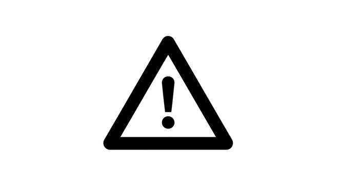 Black Exclamation Mark Warning Sign Symbol.