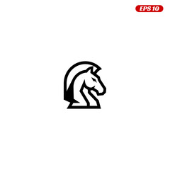 Fototapeta premium Black and White Horse Chess Piece Icon Vector.