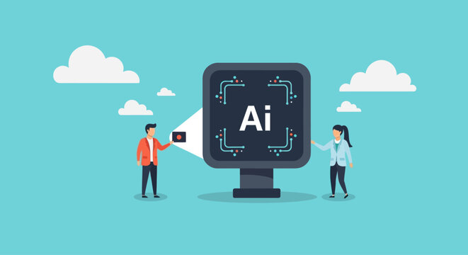 People celebrate Artificial Intelligence Appreciation Day with technology outdoors