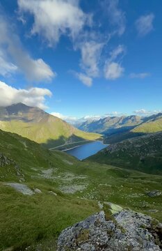 Time Lapse of Clouds Moving Over Lukmanier Pass in the Swiss Alp