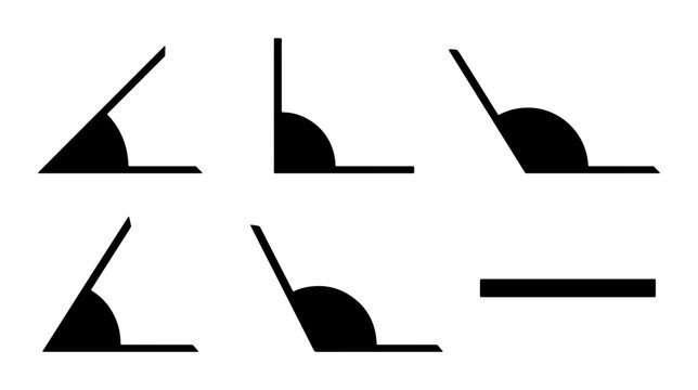 Geometric Angle Symbols, Math Measurement Icons, Geometric Shapes, Vector Graphics