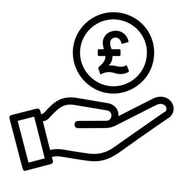 pound coin hand payment icon