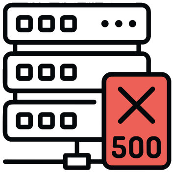 500 Internal Server Error Hosting Failure Vector