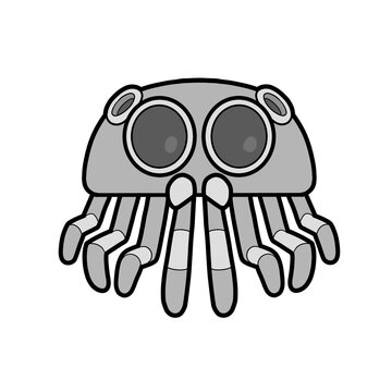 vector illustration of a cartoon spider robot