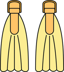 Yellow flippers vector illustration for swimming, snorkeling, and diving activities © anatolir