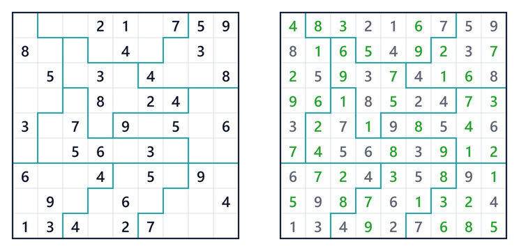 Sudoku puzzle game grids with filled and empty sections for players  
