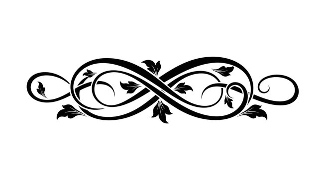 Black Leafy Swirl Design.