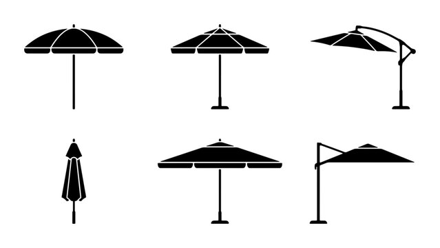 Outdoor Patio Umbrellas, Sun Shade Canopies, Beach Parasols, Garden Furniture Accessories Set
