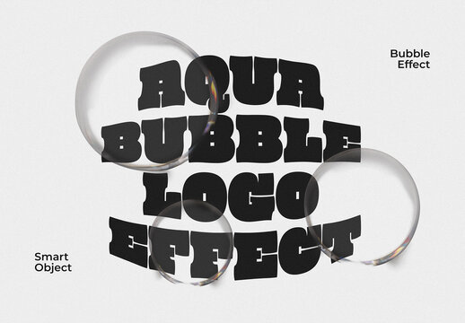 Aqua Bubble Text and Logo Effect