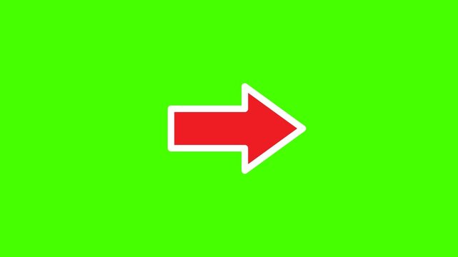 A large red arrow points to the right on a green background
