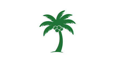 Obraz premium Green palm tree with Olympic rings.
