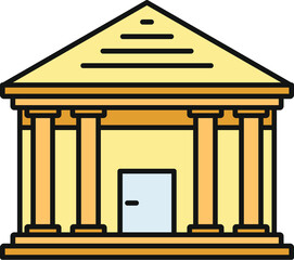 Fototapeta premium Classical building structure with columns representing a bank, courthouse or museum