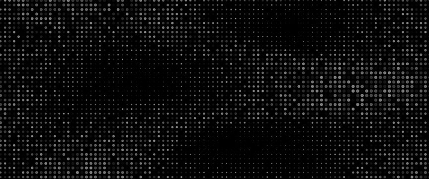Latar belakang tekstur gradien pola hitam titik putih. (Inggris) Big data digital background. penyajian 3d.