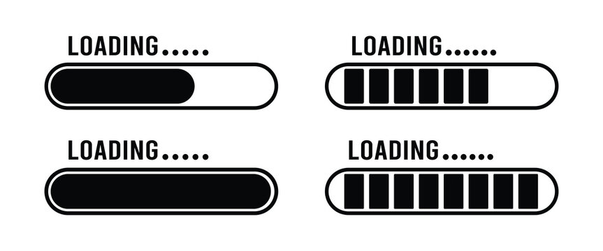 Loading Progress Bar Icon vector set on trendy design.