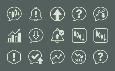 Fototapeta premium Collection of flat business icons representing finance alerts growth and data analysis concepts