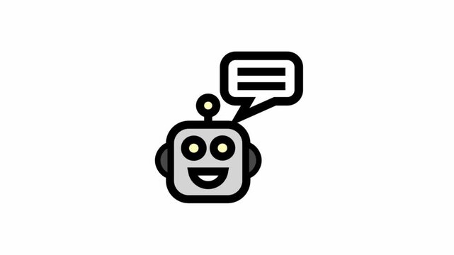Robot chat symbol - artificial intelligence icon animation.