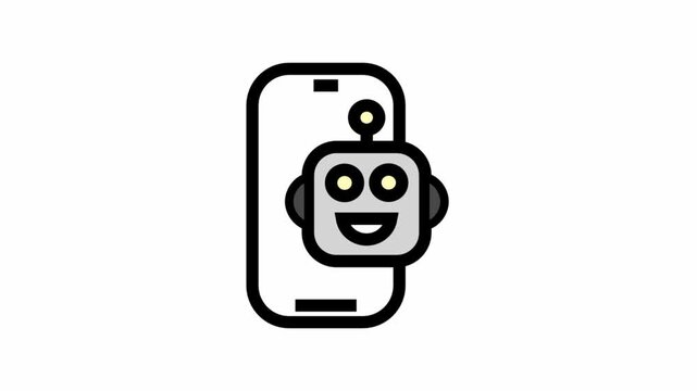Artificial intelligence smartphone symbol - artificial intelligence icon animation.