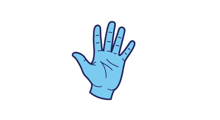 Fototapeta premium a blue hand with five fingers.