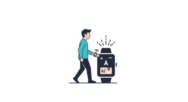 Man inserting card into vending machine.