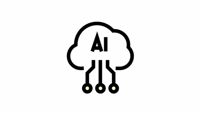 Artificial intelligence cloud symbol - artificial intelligence icon animation.