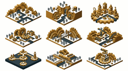 A collection of 3D isometric chess sets. © agussssss