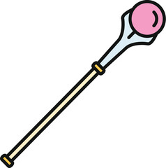 Obraz premium Magic staff with a pink glowing orb, ideal for fantasy and rpg game icons