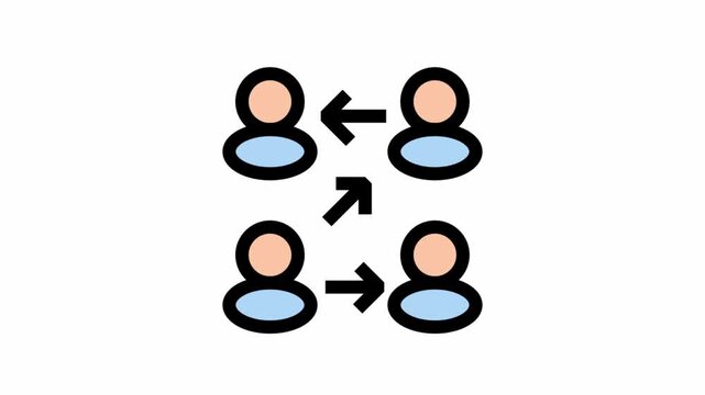 Agile and teamwork symbol - Agile, teamwork and project management icon symbol.