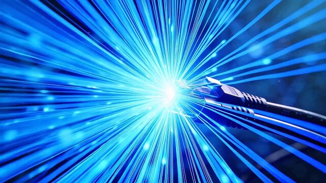 Fiber optic cable emitting light