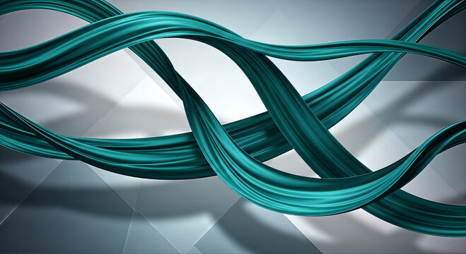 Teal colored cable wire closeup detail.