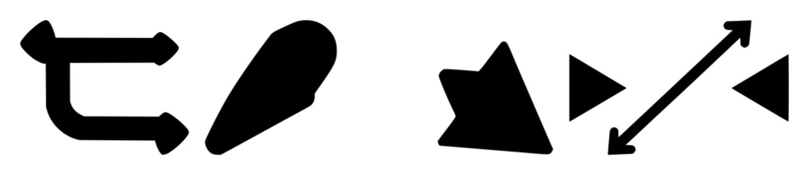 Solid black icon, white background: git branch merge arrow set with simple line art design featuring simple design, minimalist, black and white with illustrations and graphics