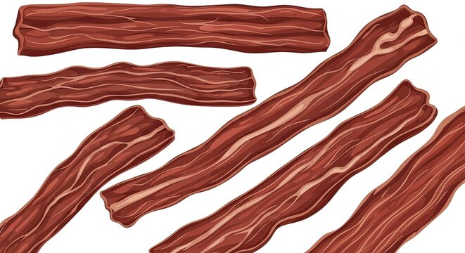 Sizzling Bacon Strips Close Up for Breakfast Appeal.