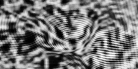 Fototapeta premium Black dark gray silver white wave abstract background for design. Light wave, wavy line. Ombre gradient. Noise rough grungy grain brushed metal metallic effect