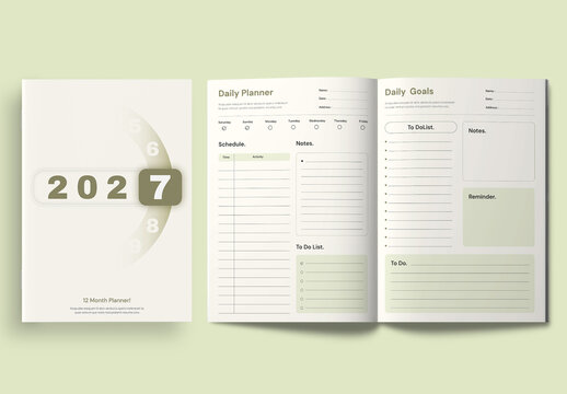 Minimalist 2027 Daily Planner Template