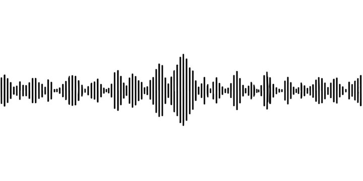 An abstract blue background vector illustration featuring a digital technology soundwave graph with frequency bars and copy space for business or music data design