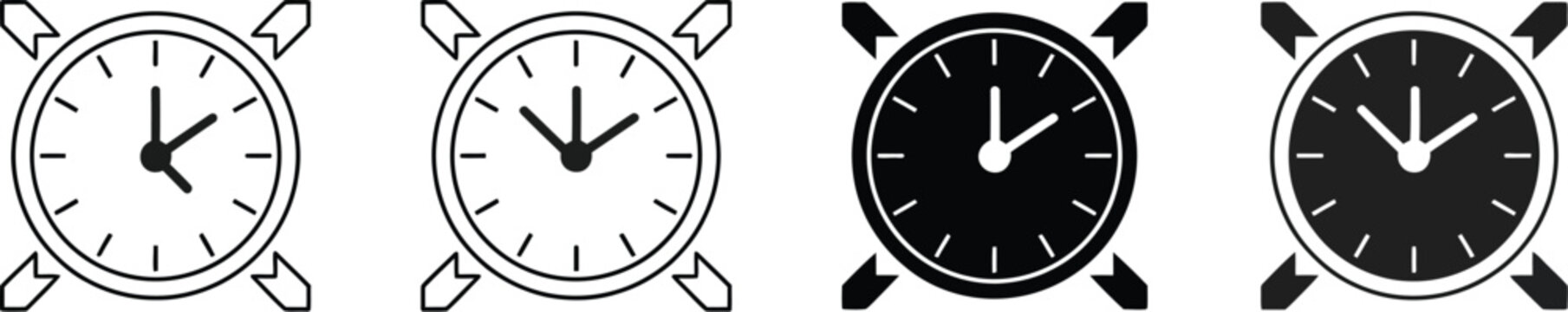 Uptime Downtime Symbol Featuring Clock Arrow Up and Down for Performance Monitoring Interface Design