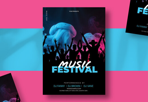 Modern DJ Music Festival Flyer Design Layout
