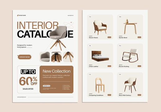 Minimal Furniture Sale Flyer Design for Modern Interior Collection Promotion