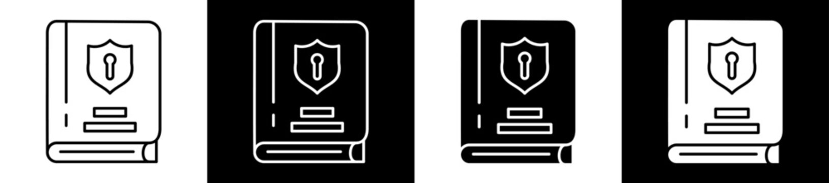 Privacy Law Icon Black And White Vector Illustration.