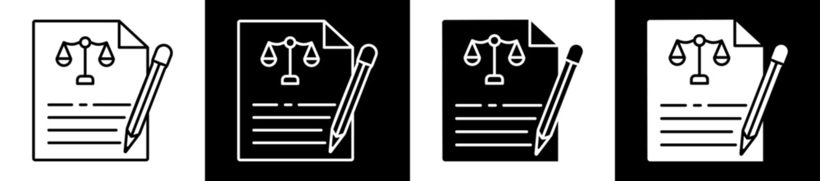 Legal Document Icon Black And White Vector Illustration.