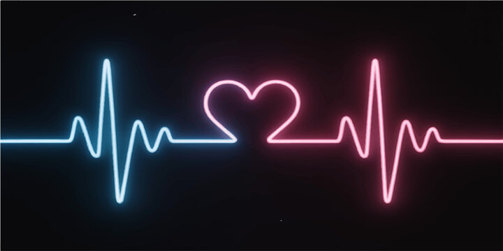 Heartbeat cardiogram on monitor showing ECG pulse line medical graph illustration of heart health and life rhythm