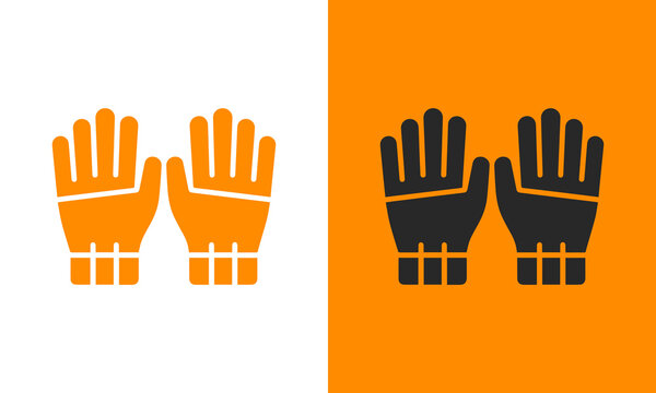 Protective work gloves icon for safety and industrial hand protection during construction or heavy manual labor tasks