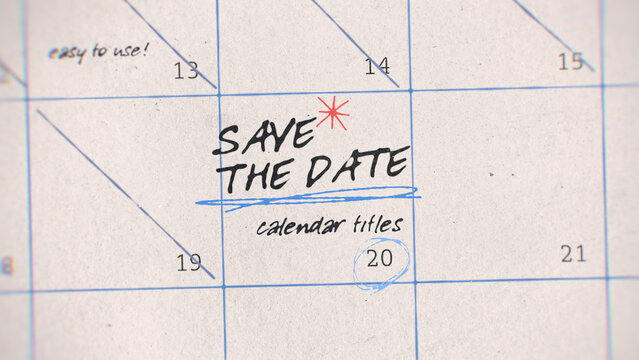 Save The Date Calendar Titles