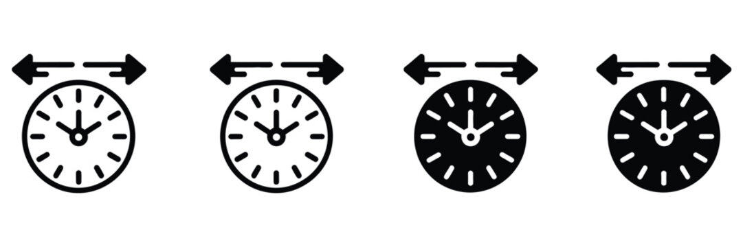 Uptime and Downtime Icon with Clock Arrow Up and Arrow Down for System Status Monitoring