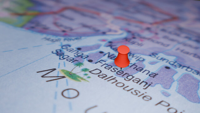 fraserganj map highlighting fot nature and travel concept
