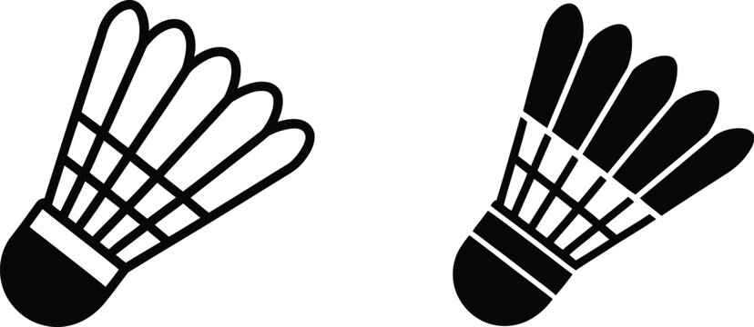 Vector Badminton Shuttlecock Icon Two Tone Design on Black and White Background Sport Symbol Illustration