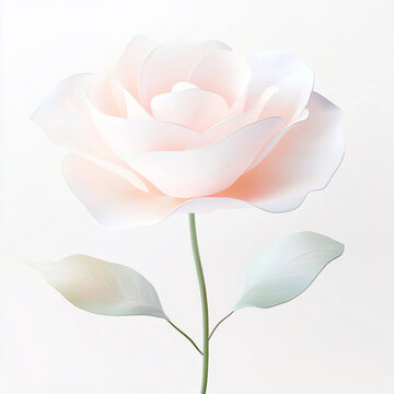A rose with leaves