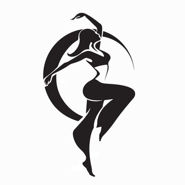 Energetic Woman Zumba Dancer Logo Vector for Fitness Dance Studio Branding