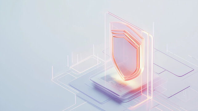 Modern digital shield representing cybersecurity concepts and technology
