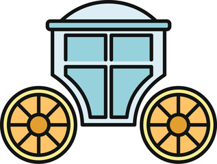 Obraz premium Cartoon drawing of a royal carriage, a symbol of luxury and fairy tales