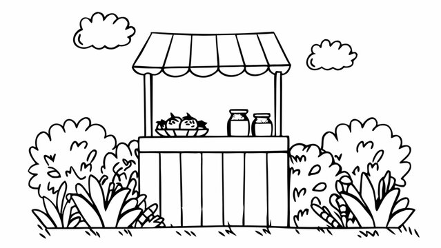 Lemonade stand vector illustration designed for summer seasonal promotions.